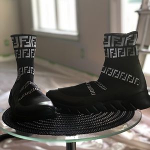 Fendi boots knit high top sneakers / boots